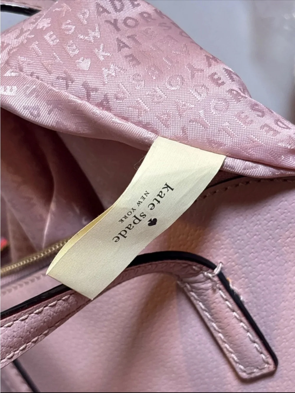 Spade Pale Pink Bow Crossbody Satchel with Wallet